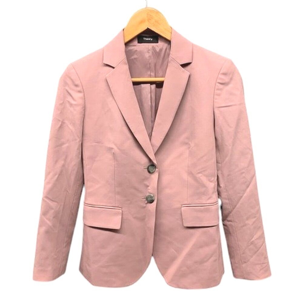 Theory Blazer Jacket Women's 00 Pink Tailored Office Preppy Workwear Career Chic